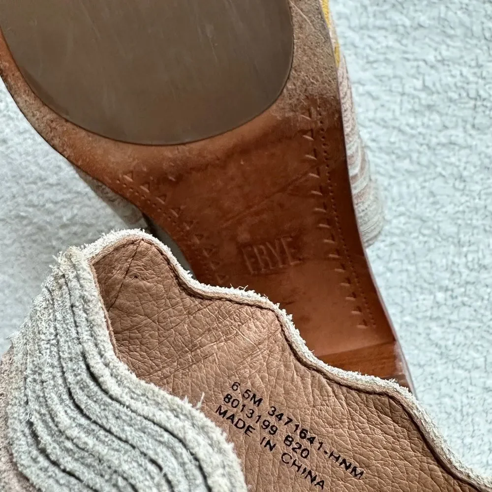 Frye Cindy Wave‎ Mule block heel sandal 6.5 M